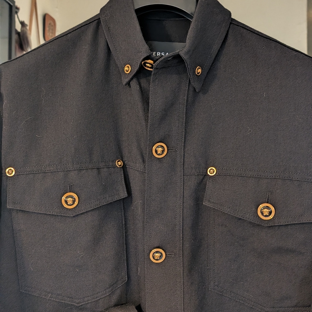 Versace Black Jacket with Gold Accents